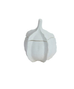 POJEMNIK DEKORACYJNY Sabara biały z podnoszonym wieczkiem, kształt dyni, nowoczesny styl