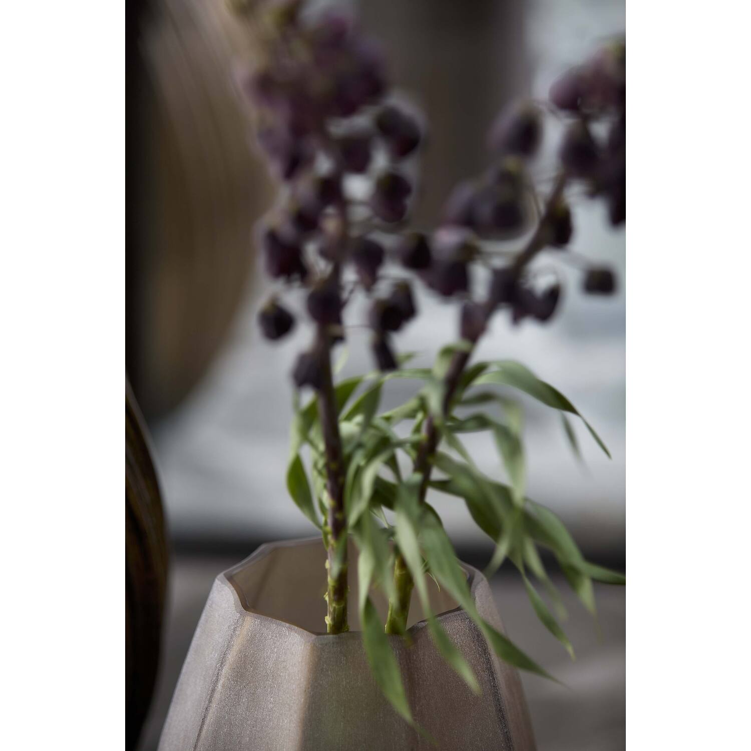 WAZON Bradley szklany, geometryczna forma, brązowo-szary, nowoczesny styl, mały, piękny