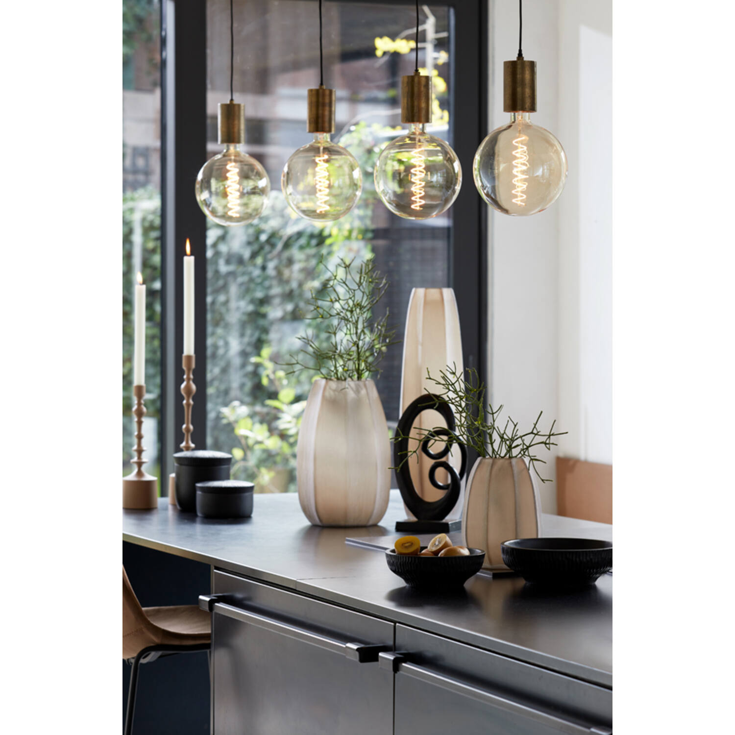 WAZON Bradley szklany, geometryczna forma, brązowo-szary, nowoczesny styl, piękny