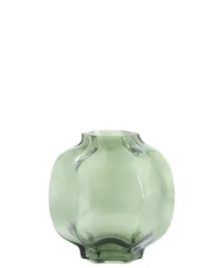 WAZON Falzes okrągły o nieregularnym kształcie, ciemnozielone przezroczyste szkło, nowoczesny styl, mały