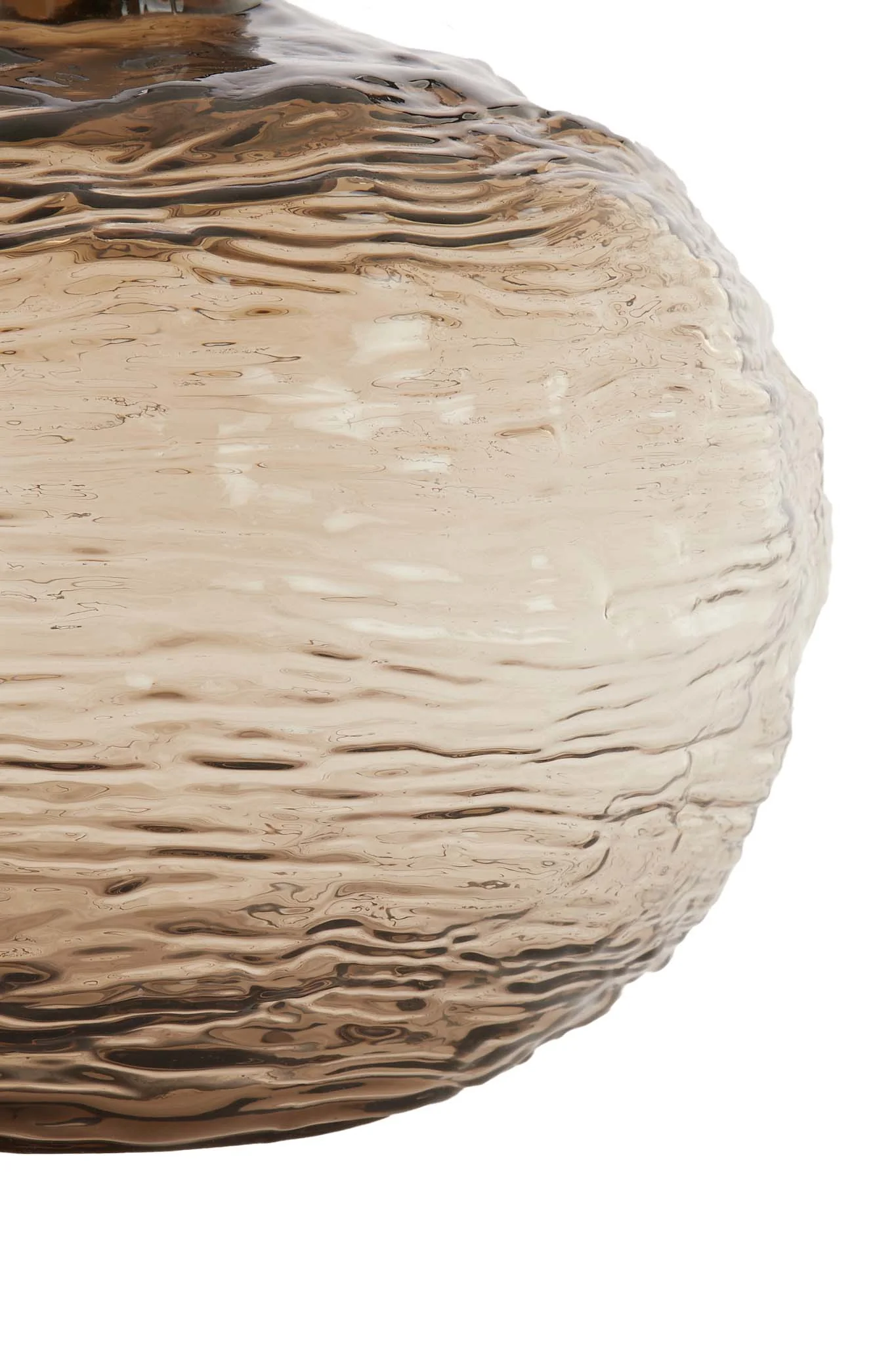 WAZON Gazzo brązowe, przydymione szkło, okrągły, nieregularna faktura, designerski styl, ekskluzywny