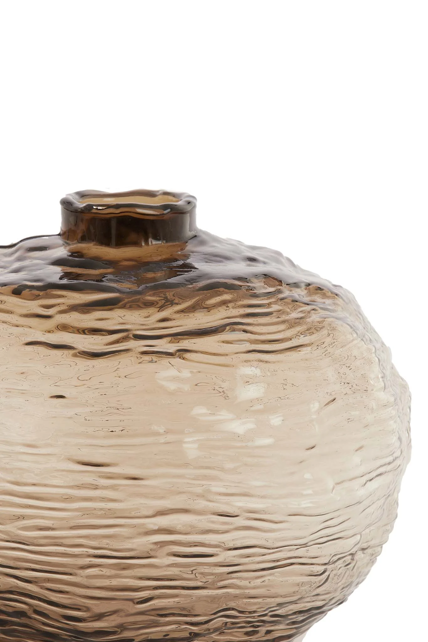 WAZON Gazzo brązowe, przydymione szkło, okrągły, nieregularna faktura, designerski styl, piękny