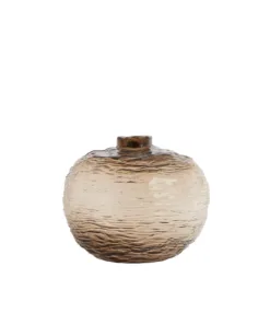 WAZON Gazzo brązowe, przydymione szkło, okrągły, nieregularna faktura, designerski styl