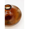 WAZON SZKLANY Daphne okrągły, zwężany ku dołowi i ku górze, brązowy kolor, prążkowana powierzchnia, nowoczesny styl, ekskluzywny