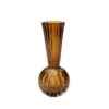 WAZON SZKLANY Daphne z kulistą podstawą i zwężaną szyjką, okrągły, brązowy kolor, prążkowana powierzchnia, nowoczesny