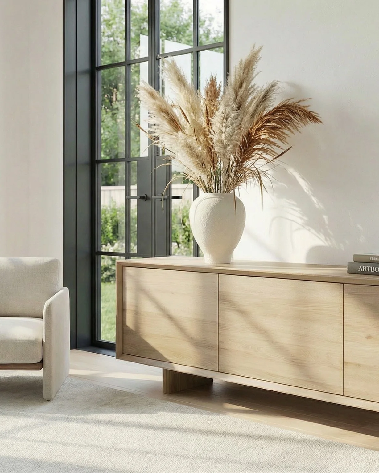 WAZON beżowy z kamionki, mrozoodporny, cylindryczny kształt, wyjątkowa faktura, nowoczesny styl, designerski