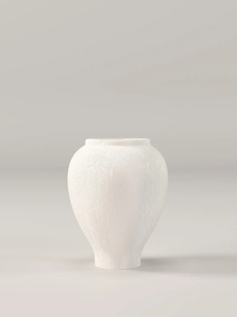 WAZON beżowy z kamionki, mrozoodporny, cylindryczny kształt, wyjątkowa faktura, nowoczesny styl, ekskluzywny