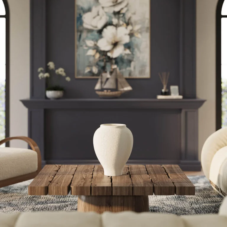 WAZON beżowy z kamionki, mrozoodporny, cylindryczny kształt, wyjątkowa faktura, nowoczesny styl, wyrafinowany