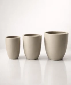 ZESTAW 3 DONIC z ceramiki mrozoodpornej, kaszmirowe, zwężane ku dołowi, duże rozmiary