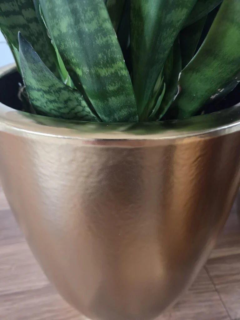 ZESTAW 3 DONIC z ceramiki mrozoodpornej, złote szczotkowane, zwężane ku dołowi, duże rozmiary, najwyższa jakość