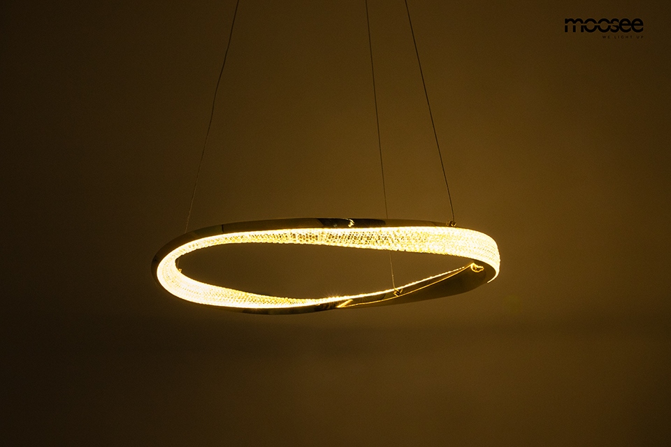 LAMPA WISZĄCA Anillo złota z delikatnymi, dekoracyjnymi kryształkami, okrągła, nowoczesny styl, designerska LAMPA WISZĄCA Anillo złota z delikatnymi, dekoracyjnymi kryształkami, okrągła, nowoczesny styl, designerska