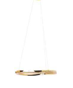 LAMPA WISZĄCA Anillo złota z delikatnymi, dekoracyjnymi kryształkami, okrągła, nowoczesny styl, piękna