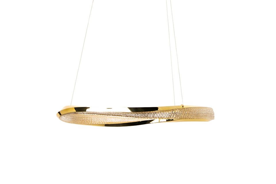 LAMPA WISZĄCA Anillo złota z delikatnymi, dekoracyjnymi kryształkami, okrągła, nowoczesny styl LAMPA WISZĄCA Anillo złota z delikatnymi, dekoracyjnymi kryształkami, okrągła, nowoczesny styl