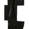 FIGURKA DEKORACYJNA abstrakcyjna forma twarzy, czarna, złota podstawa, metalowa, designerska, ekskluzywna FIGURKA DEKORACYJNA abstrakcyjna forma twarzy, czarna, złota podstawa, metalowa, designerska, ekskluzywna