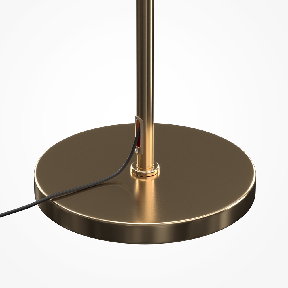 LAMPA PODŁOGOWA Dallas metalowa, złota, 6 źródeł światła ze szklanymi, transparentnymi kloszami, nowoczesny design, ekskluzywna