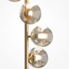 LAMPA PODŁOGOWA Dallas metalowa, złota, 6 źródeł światła ze szklanymi, transparentnymi kloszami, nowoczesny design, piękna