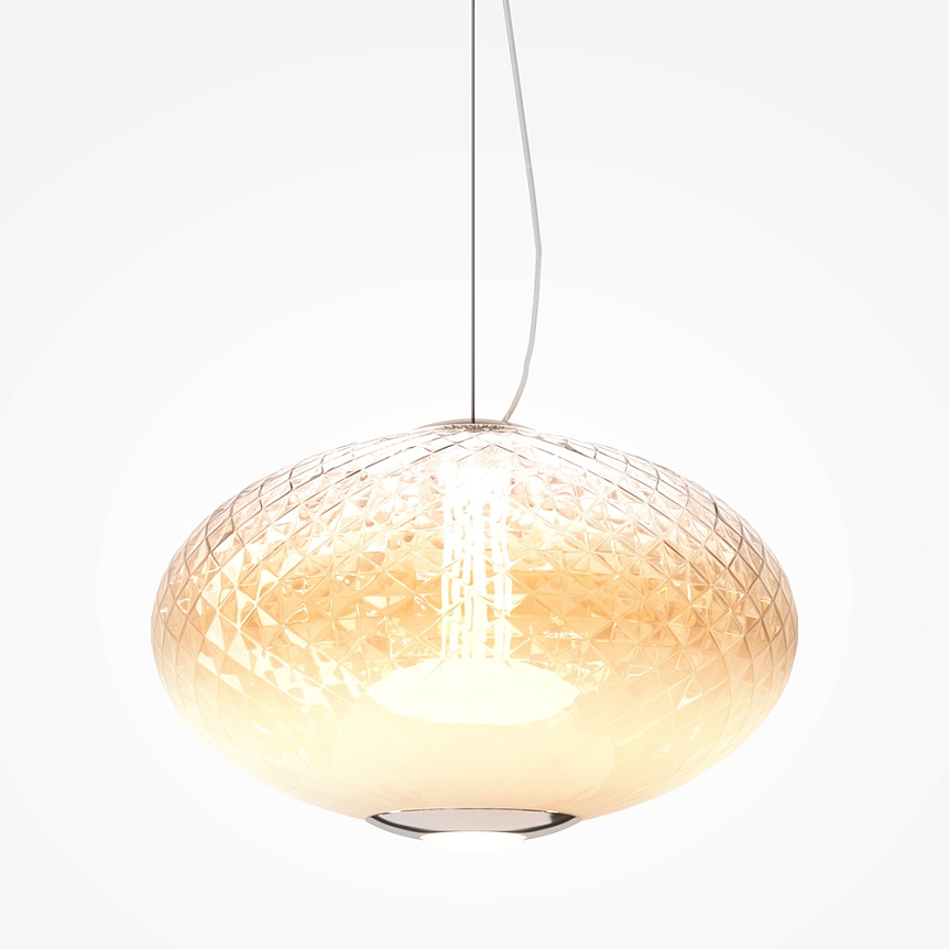 LAMPA WISZĄCA Bruma z chromowanym, metalowym mocowaniem, szklany klosz z diamentowym szlifem, nowoczesny design, ekskluzywna