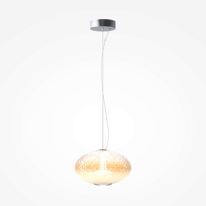 LAMPA WISZĄCA Bruma z chromowanym, metalowym mocowaniem, szklany klosz z diamentowym szlifem, nowoczesny design