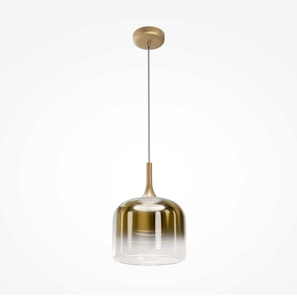 LAMPA WISZĄCA Spirito złoty, metalowy stelaż, szklany klosz w transparentno-złotym ombre, nowoczesny styl, dekoracyjna LAMPA WISZĄCA Spirito złoty, metalowy stelaż, szklany klosz w transparentno-złotym ombre, nowoczesny styl, dekoracyjna