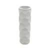 WAZON ceramiczny, okrągły, biały, geometryczny, sześciokątny wzór na powierzchni, piękny