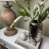 WAZON ceramiczny, srebrne błyszczące wykończenie, faktura piłki golfowej, nowoczesny, piękny WAZON ceramiczny, srebrne błyszczące wykończenie, faktura piłki golfowej, nowoczesny, piękny