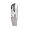WAZON dekoracyjny, aluminiowy, geometryczna forma, srebrne wykończenie