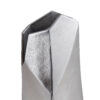 WAZON dekoracyjny, aluminiowy, geometryczna forma, srebrne wykończenie, piękny