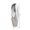 WAZON dekoracyjny, aluminiowy, geometryczna forma, srebrne wykończenie, wymiary