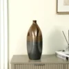 WAZON dekoracyjny ceramiczny, czarno-złoty, nieregularny kształt, designerski