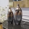 WAZON dekoracyjny ceramiczny, czarno-złoty, nieregularny kształt, designerski, ekskluzywny WAZON dekoracyjny ceramiczny, czarno-złoty, nieregularny kształt, designerski, ekskluzywny