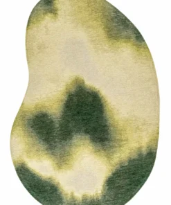 DYWAN Aquarelle Leaf o nieregularnym kształcie w odcieniach zieleni, designerski styl