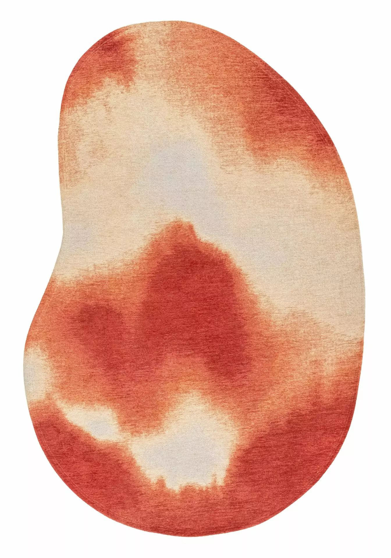 DYWAN Aquarelle Rust o nieregularnym kształcie w odcieniu rdzawej czerwieni, designerski styl