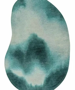 DYWAN Aquarelle Storms o nieregularnym kształcie w niebieskich odcieniach, designerski styl
