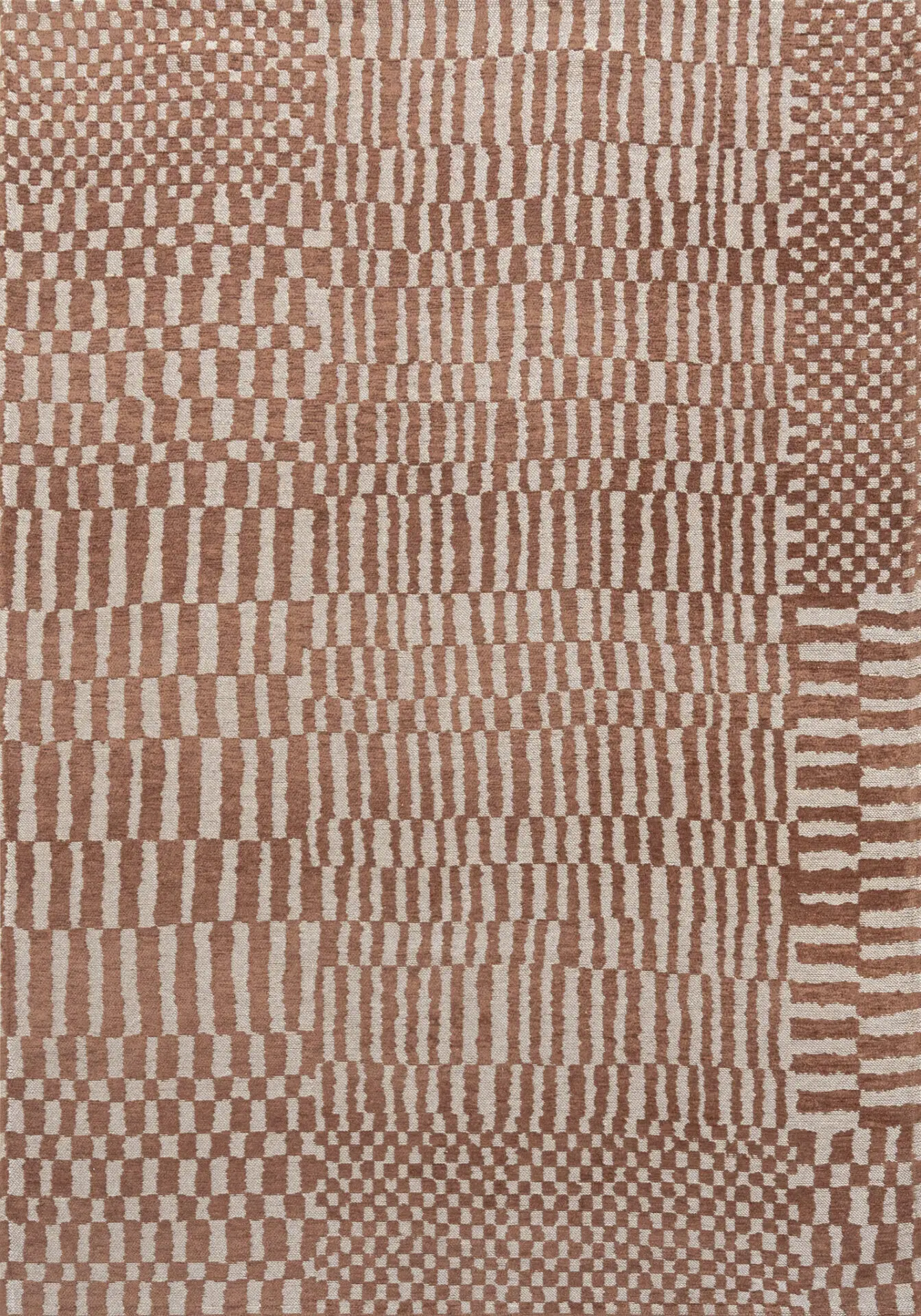 DYWAN Berber Ksar prostokątny, brązowo-beżowa kolorystyka, geometryczny wzór, nowoczesny styl