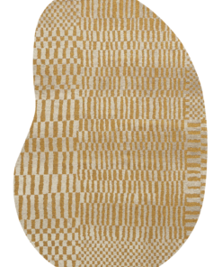 DYWAN Berber Peanut Erg nieregularny kształt, szaro-żółta kolorystyka, geometryczny wzór, nowoczesny styl