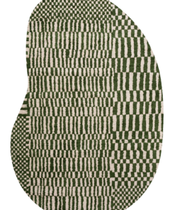 DYWAN Berber Peanut Oasis nieregularny kształt, zielono-beżowa kolorystyka, geometryczny wzór, nowoczesny styl