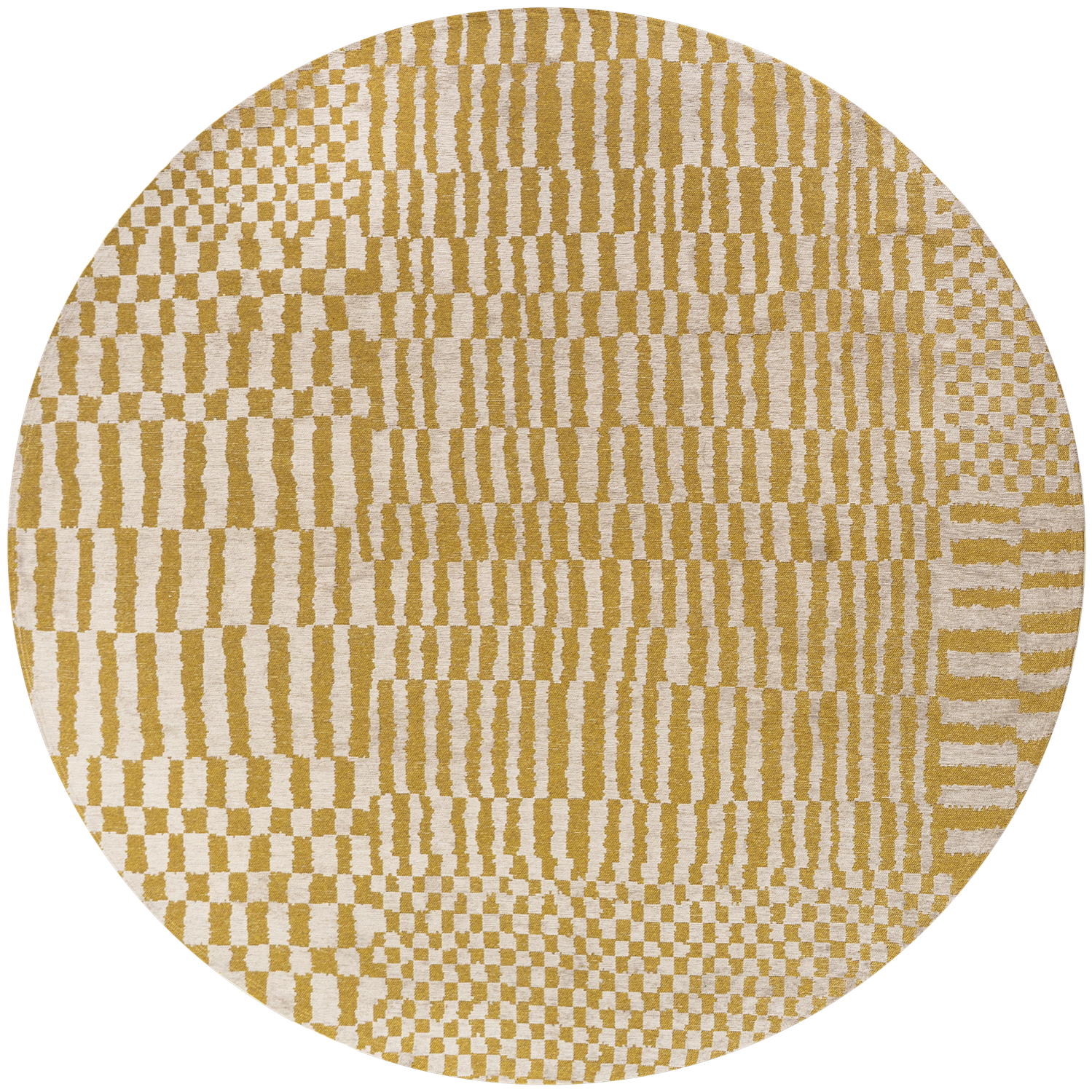 DYWAN Berber Round Erg okrągły, szaro-żóła kolorystyka, geometryczny wzór, nowoczesny styl