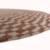 DYWAN Berber Round Ksar okrągły, szaro-brązowa kolorystyka, geometryczny wzór, nowoczesny styl, ekskluzywny