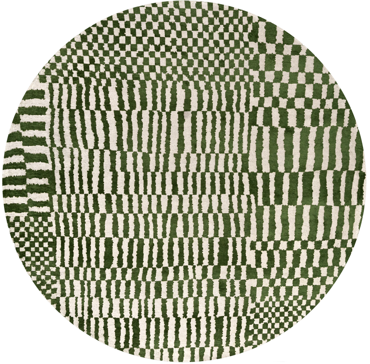 DYWAN Berber Round Oasis okrągły, szaro-zielona kolorystyka, geometryczny wzór, nowoczesny styl