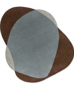 DYWAN Element Chad Brown-Blue o nieregularnym kształcie, brązowo-niebieski, designerski styl