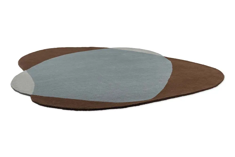 DYWAN Element Chad Brown-Blue o nieregularnym kształcie, brązowo-niebieski, designerski styl, wyjątkowy