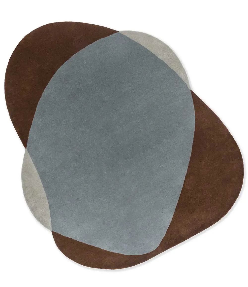 DYWAN Element Chad Brown-Blue o nieregularnym kształcie, brązowo-niebieski, designerski styl