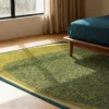 DYWAN Marble Larch prostokątny, tkany na płasko, przyjazny alergikom oraz zwierzętom, niebiesko-brązowa kolorystyka, piękny