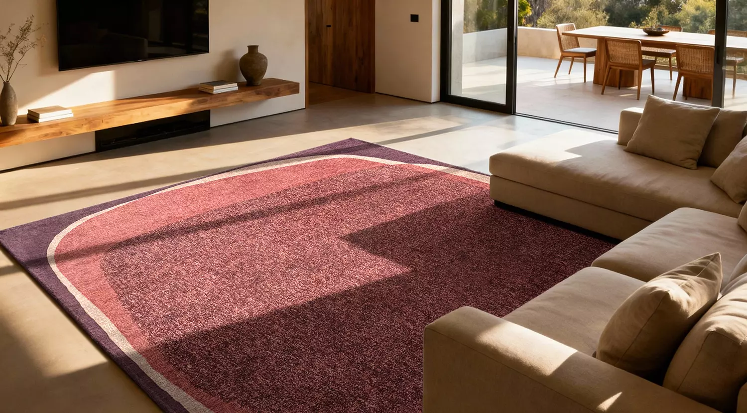 DYWAN Marble Rosewood prostokątny, tkany na płasko, przyjazny alergikom oraz zwierzętom, różowa kolorystyka, piękny