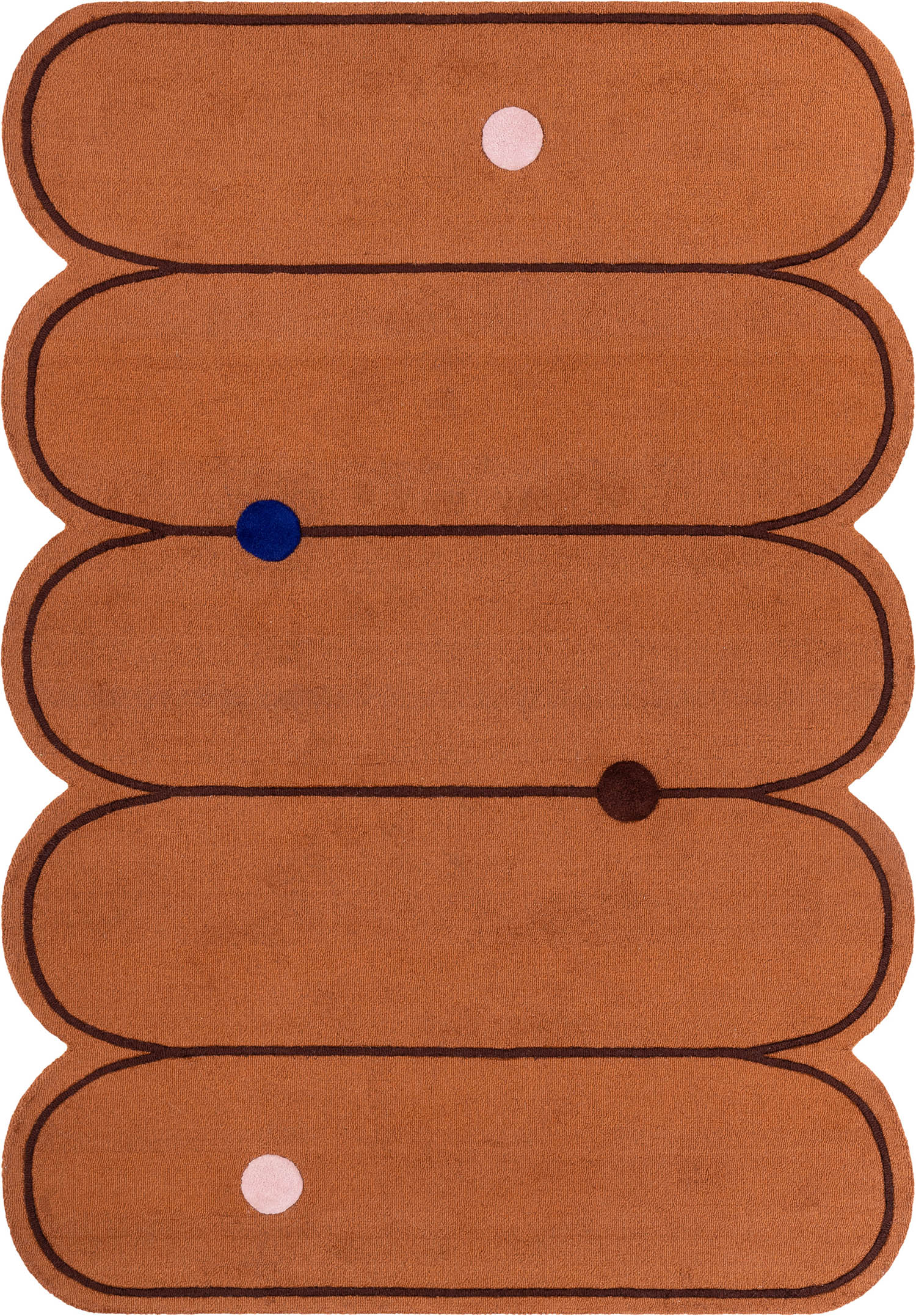 DYWAN Paris Terracotta wełniany, ręcznie tuftowany, zaprojektowany przez Malwinę Konopacką, brązowy, designerski styl, nagrodzony nagrodą Red Dot