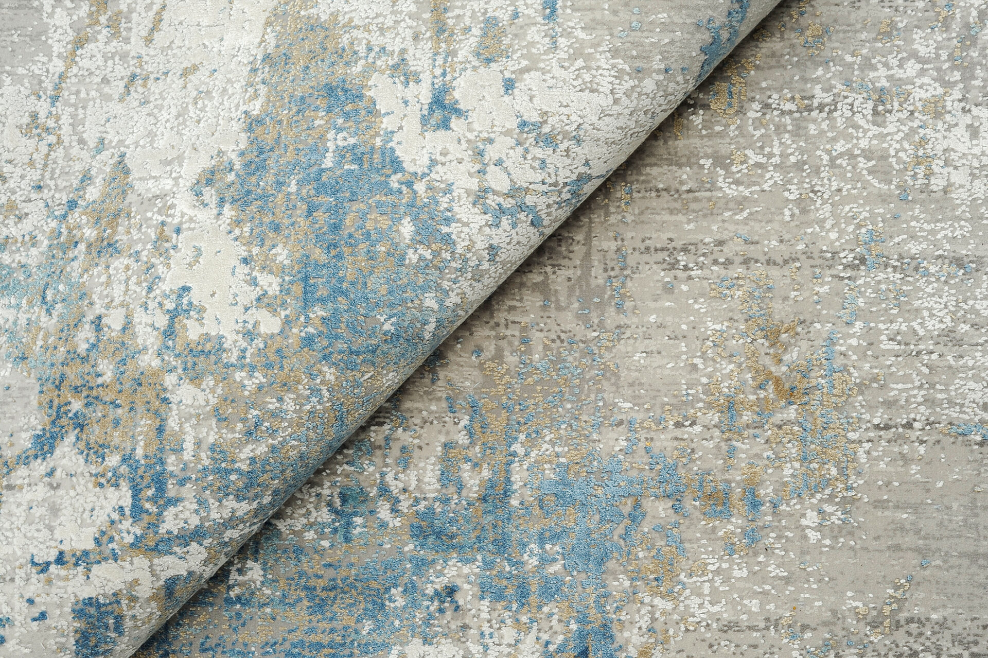 DYWAN Royal Grey Blue prostokątny, szaro-niebieska kolorystyka, mieszkanka wiskozy i akrylu, nowoczesny design, premium
