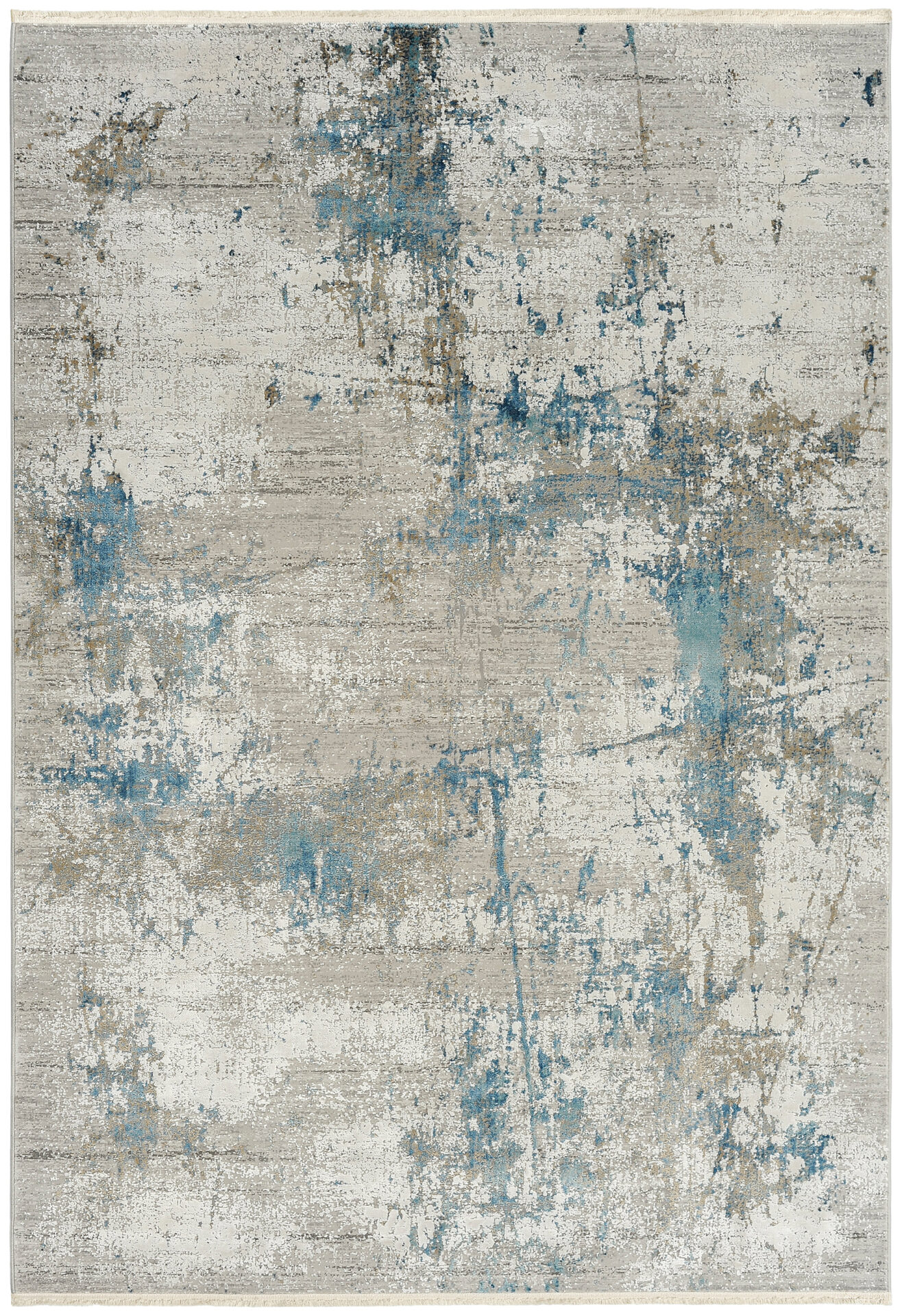 DYWAN Royal Grey Blue prostokątny, szaro-niebieska kolorystyka, mieszkanka wiskozy i akrylu, nowoczesny design