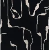 DYWAN Shapes Canyon Black prostokątny, czarny z abstrakcyjnym, białym wzorem, designerski styl