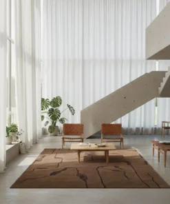 DYWAN Shapes Canyon Brown prostokątny z abstrakcyjnym wzorem, brązowa kolorystyka, designerski styl, piękny