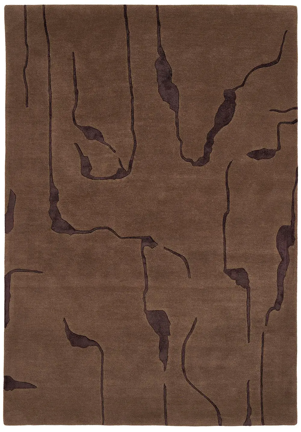 DYWAN Shapes Canyon Brown prostokątny z abstrakcyjnym wzorem, brązowa kolorystyka, designerski styl DYWAN Shapes Canyon Brown prostokątny z abstrakcyjnym wzorem, brązowa kolorystyka, designerski styl